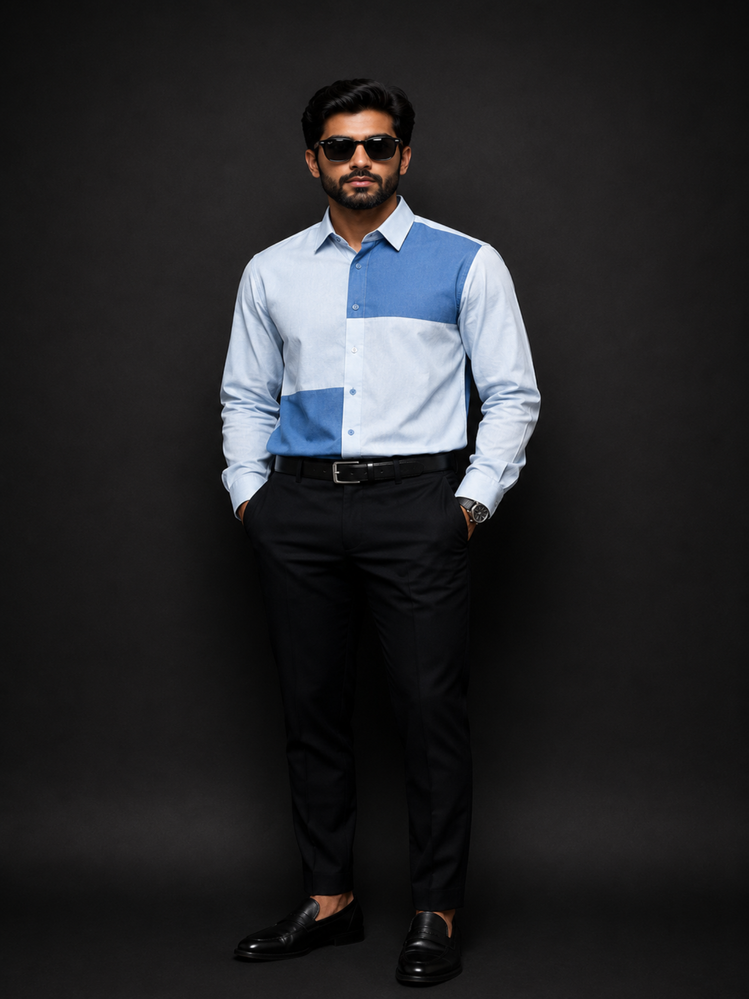Dual Tone Blue Shirt