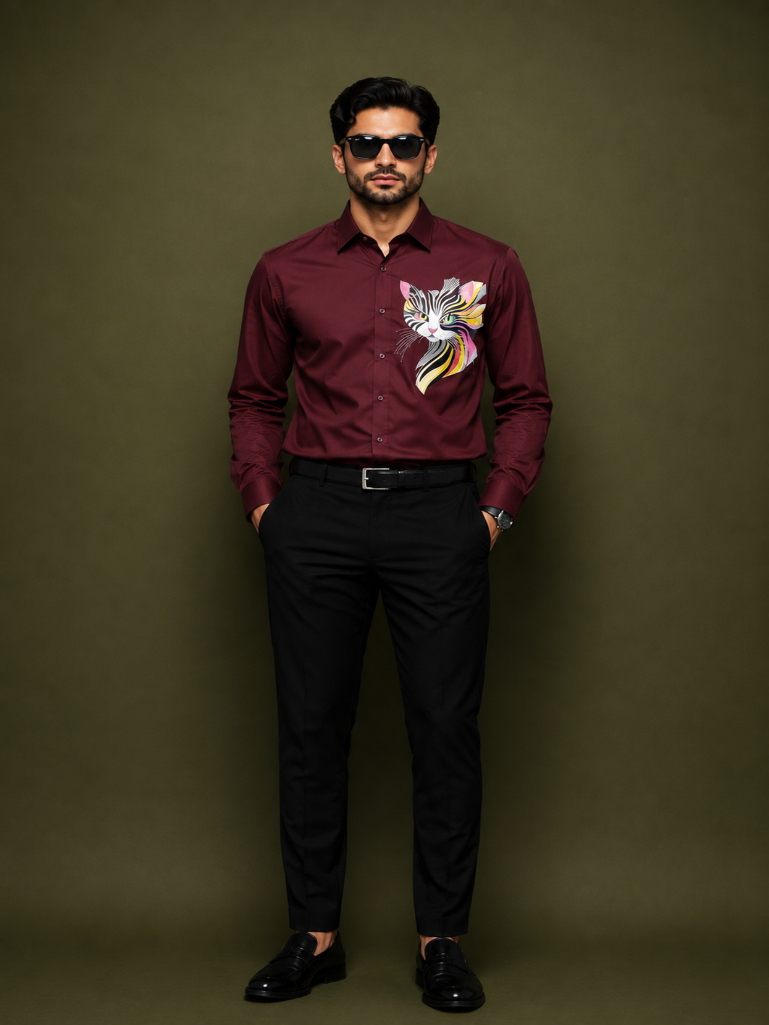 Cat Art Formal Shirt