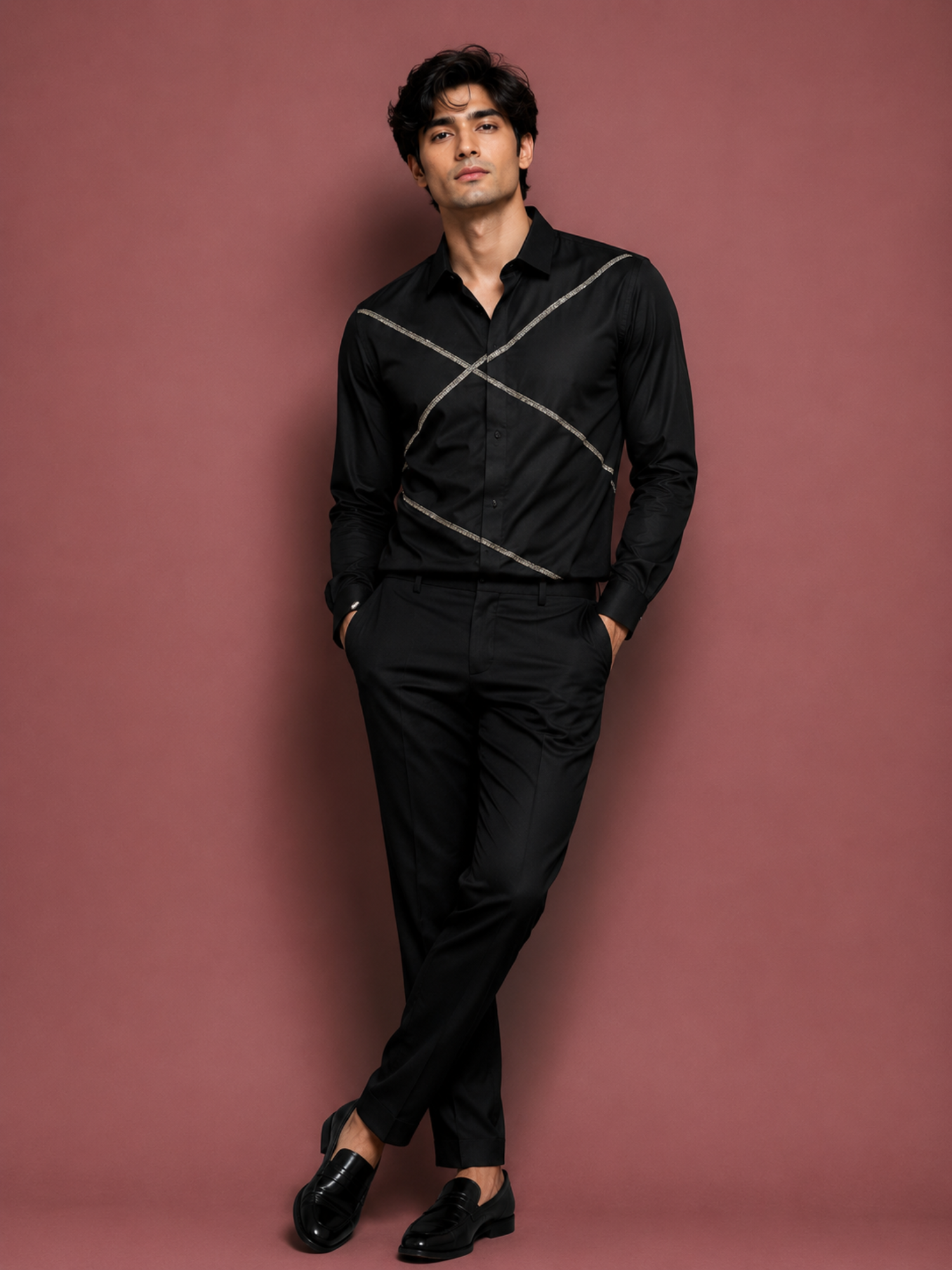 Black X-Line Designer Shirt
