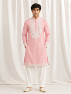 Pink Imperial Threadwork Kurta Set