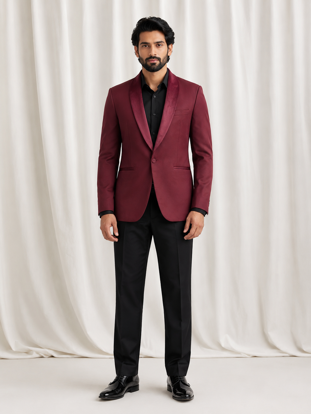Bordeaux Royale Tuxedo Blazer
