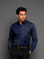 Abstract Linework Formal Shirt