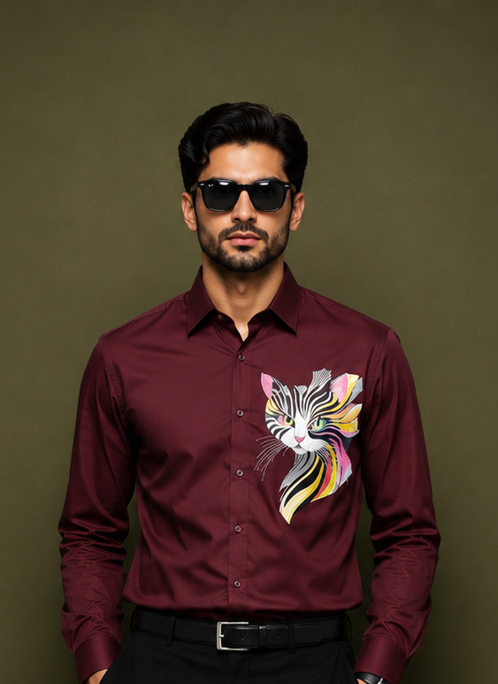 Cat Art Formal Shirt