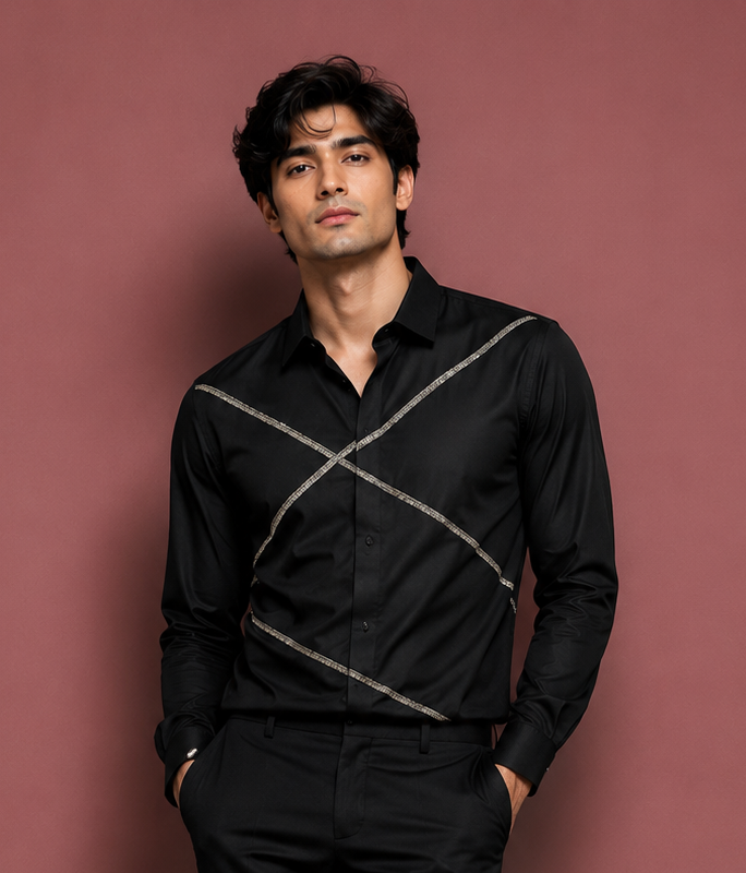 Black X-Line Designer Shirt