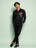 Abstract Portrait Black Shirt