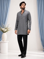 Grey Mirror Kurta