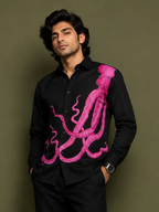 Black Octopus Print Shirt