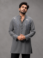 Grey Mirror Kurta
