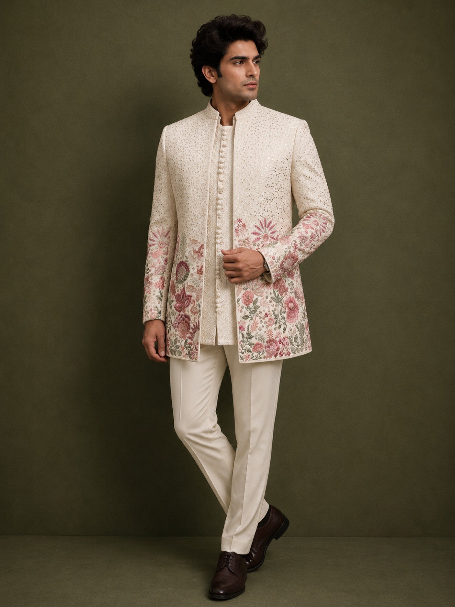Regal Floral Shrug Set