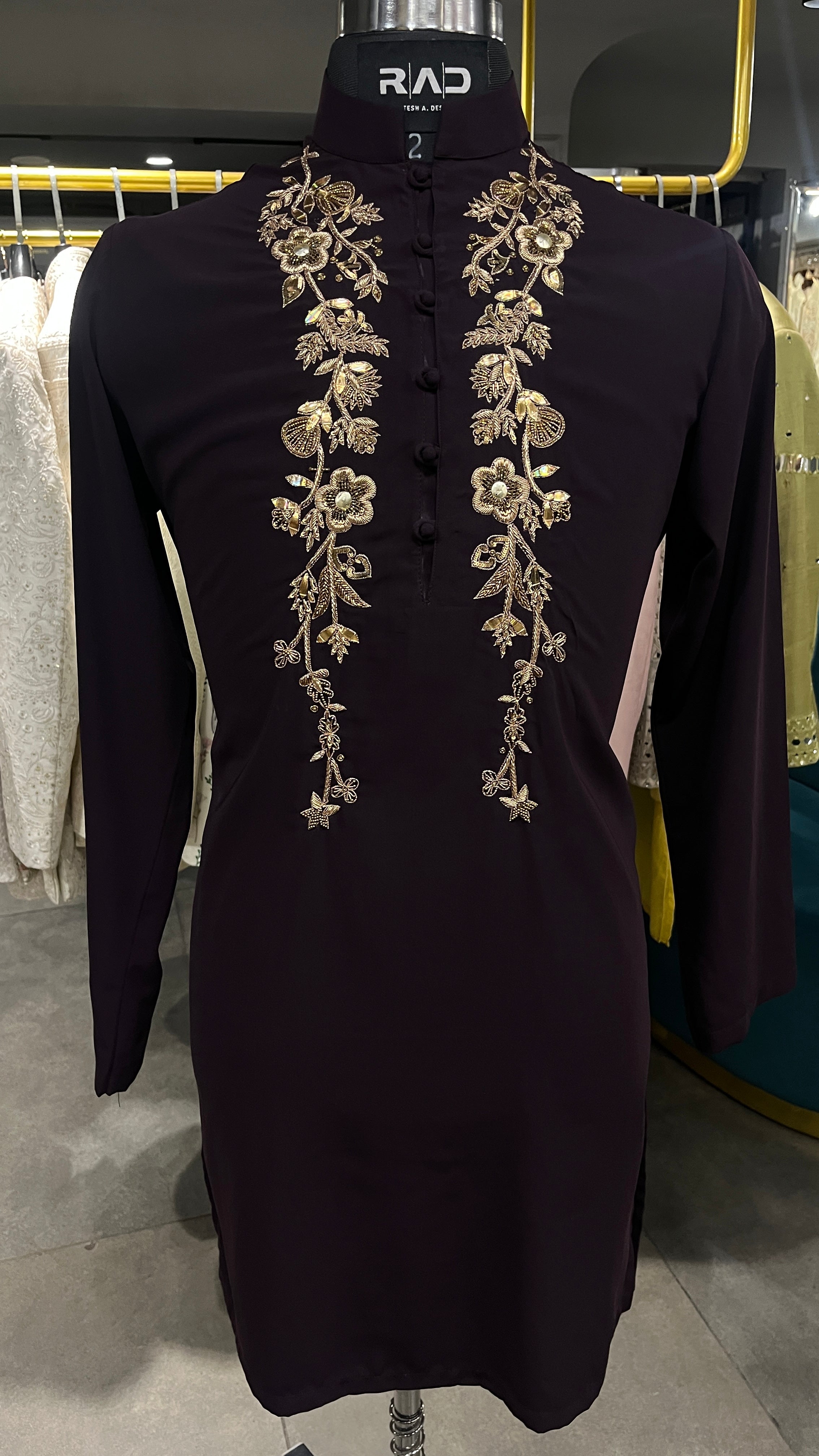 Royal Plum Handcrafted Kurta Set