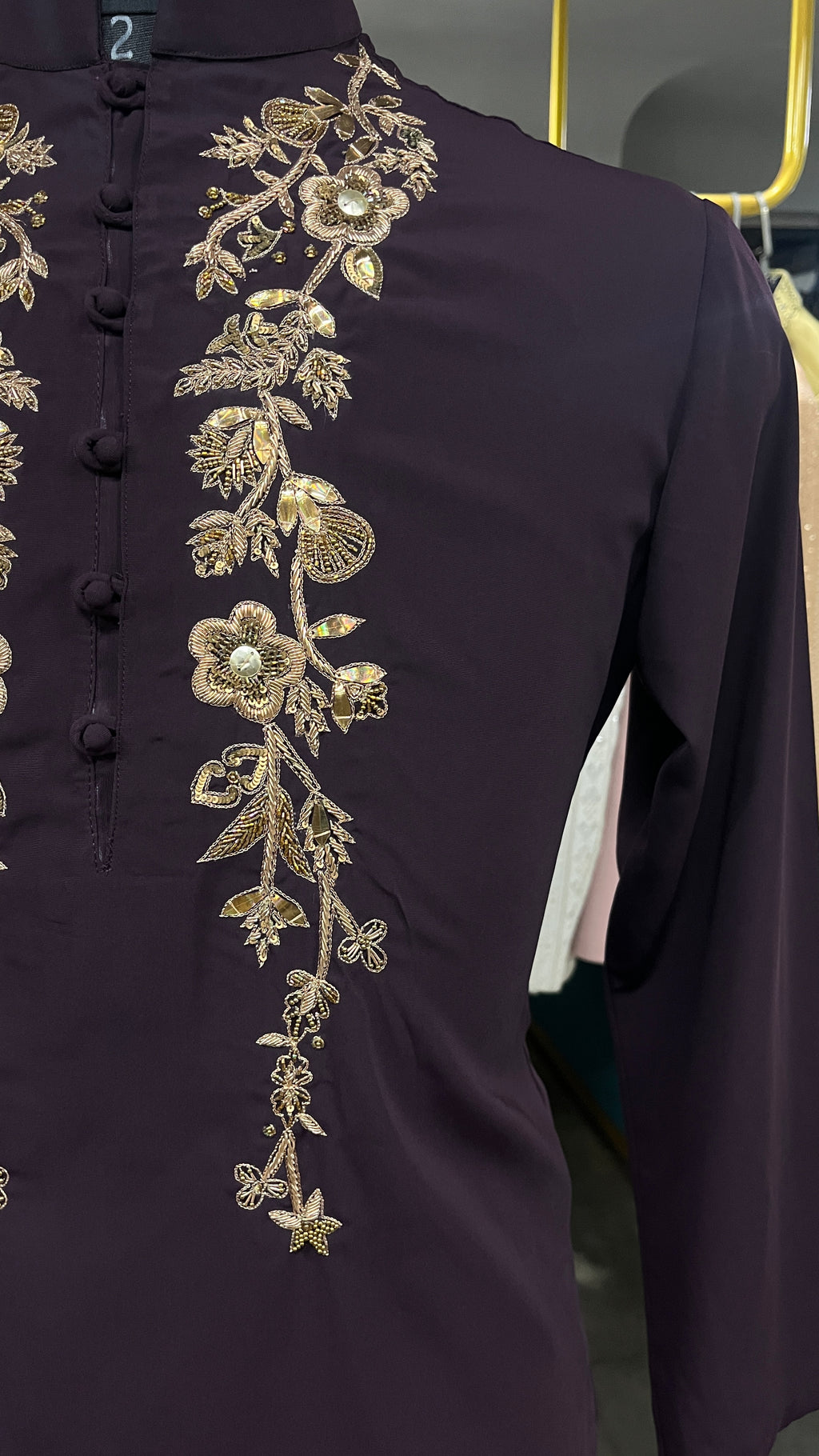 Royal Plum Handcrafted Kurta Set