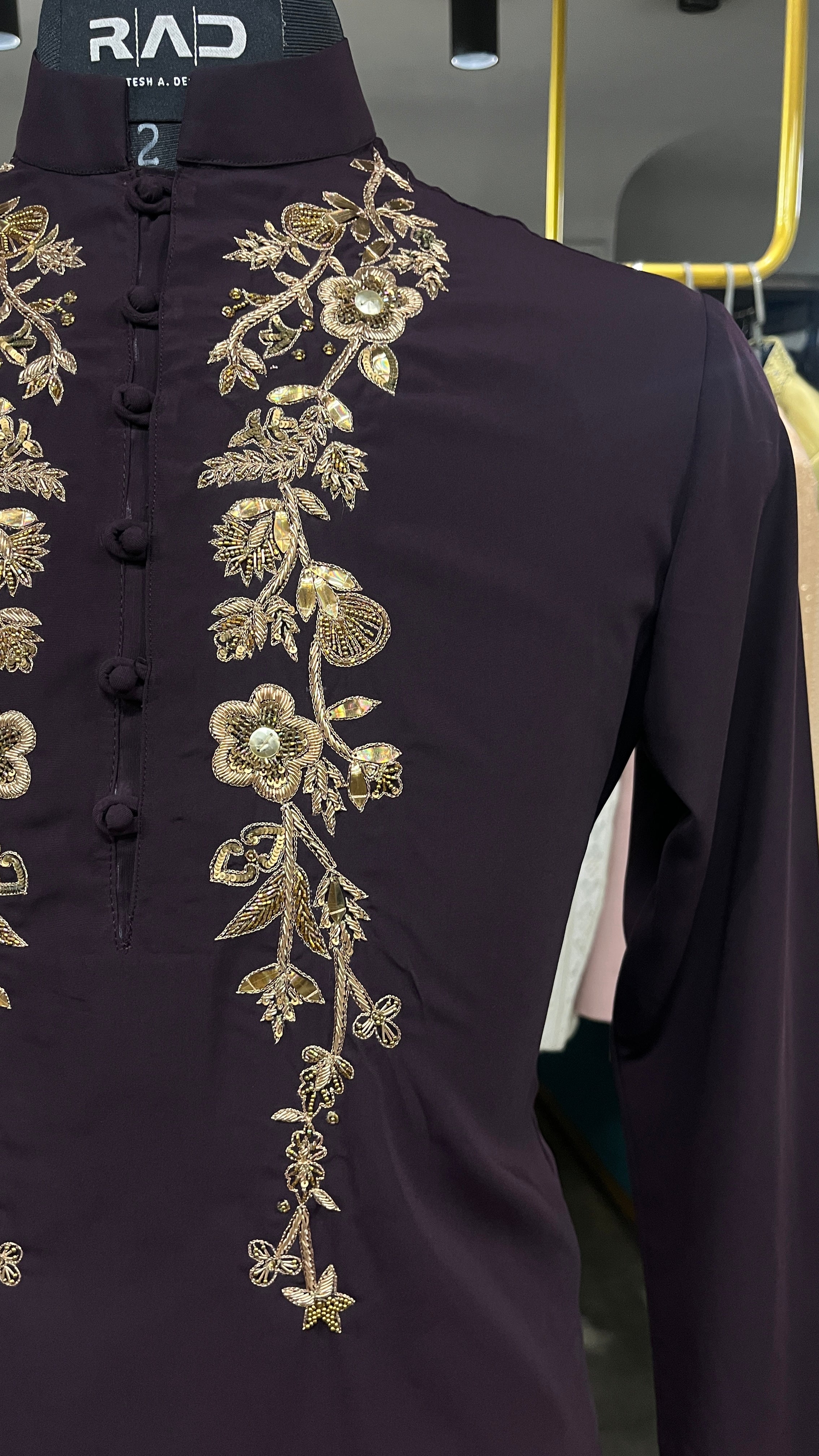 Royal Plum Handcrafted Kurta Set