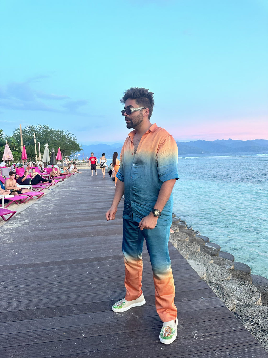 Orange & Blue Ombre Co-ords set