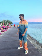 Orange & Blue Ombre Co-ords set