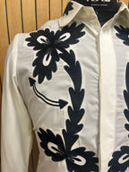 Black Embroidery White Shirt