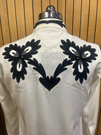 Black Embroidery White Shirt
