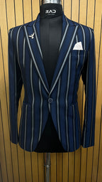 Azure Striped Blazer