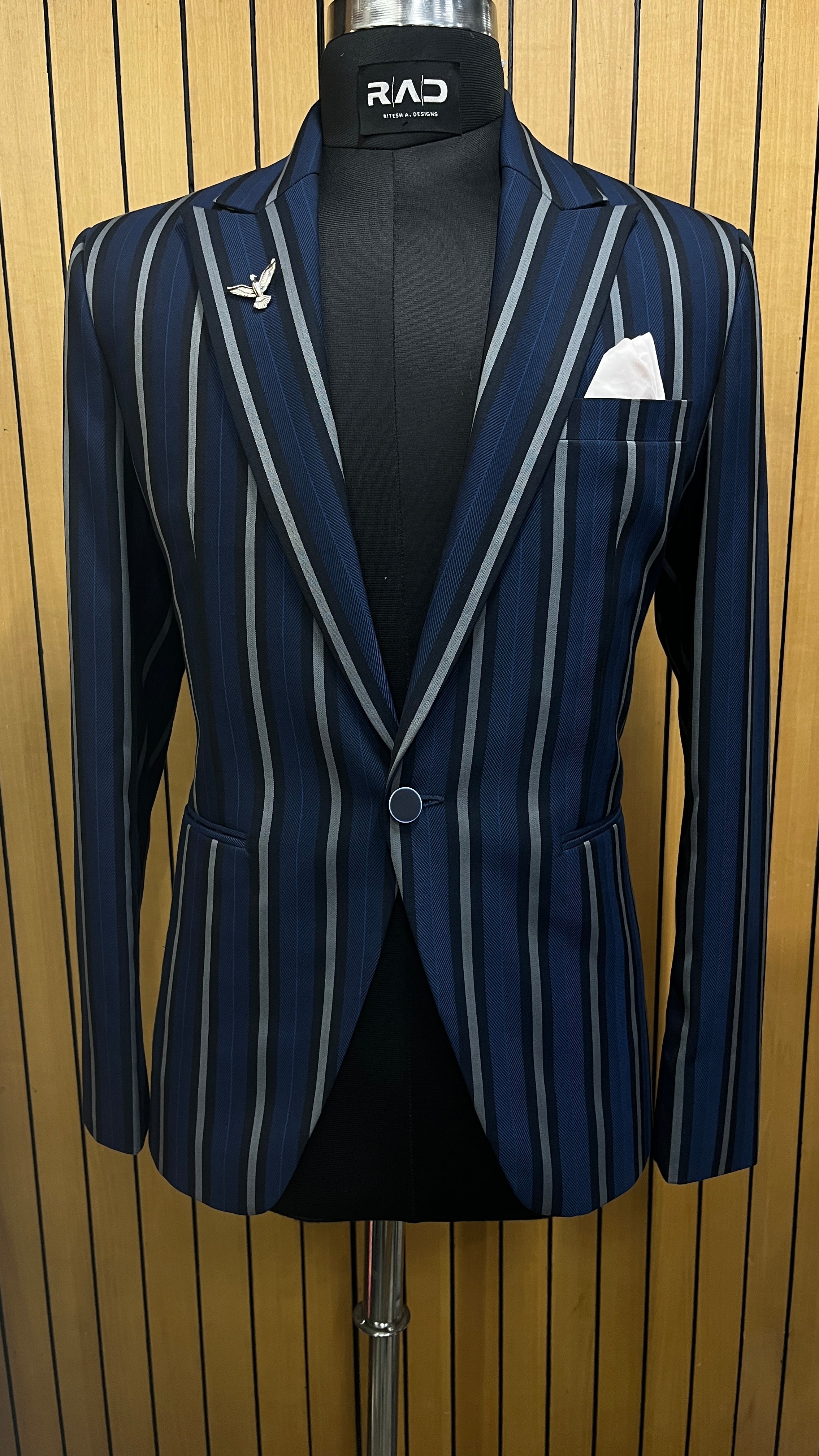 Azure Striped Blazer