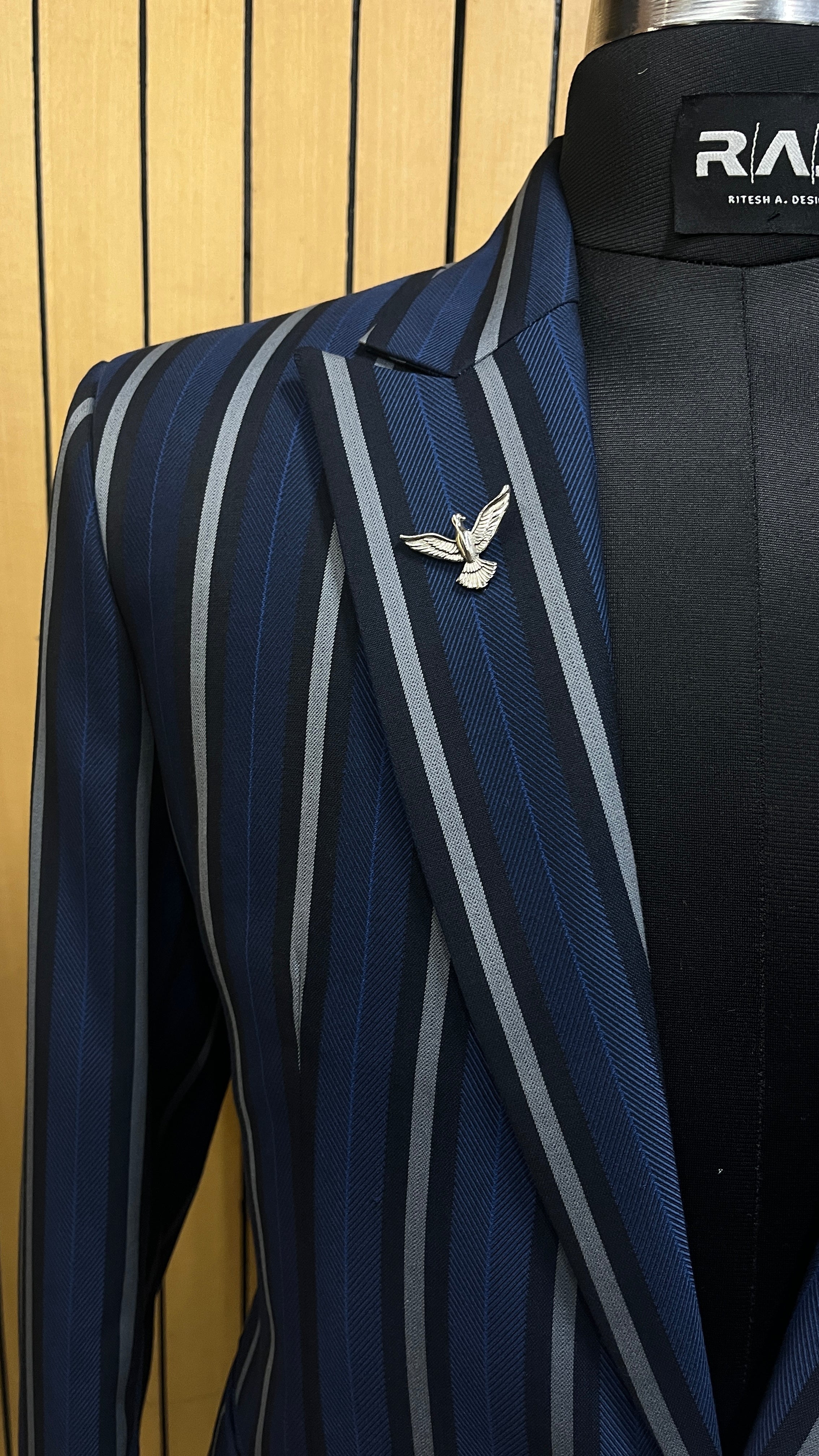 Azure Striped Blazer