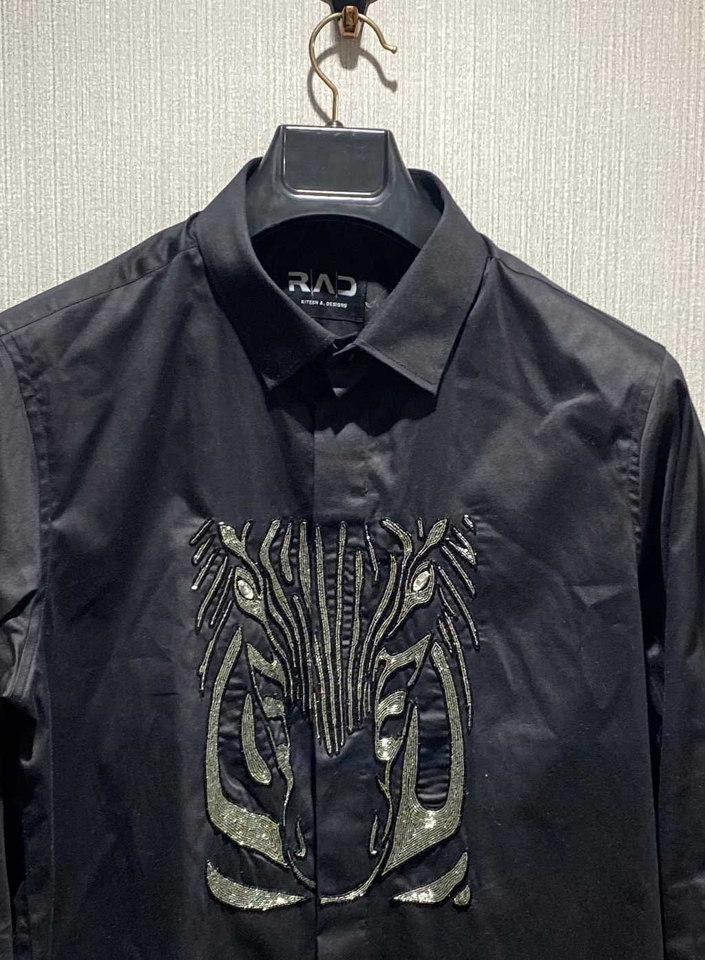 Black Wildlife Print Shirt