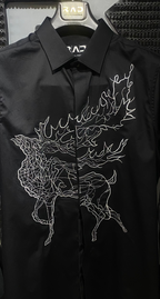 Black Deer Print Shirt