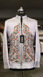 Sky blue floral jacket