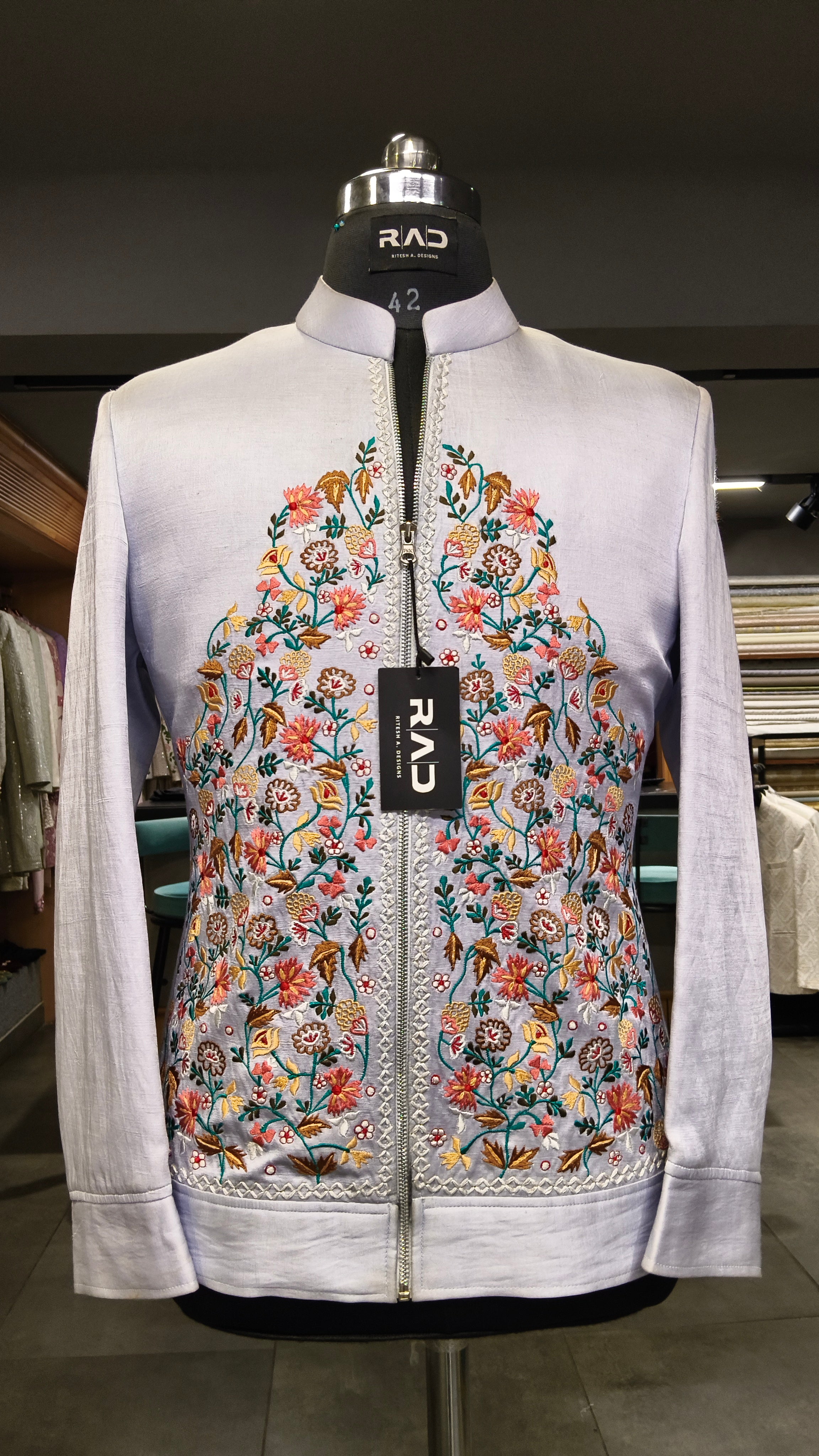 Sky blue floral jacket