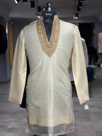 Light beige tissue Kurta