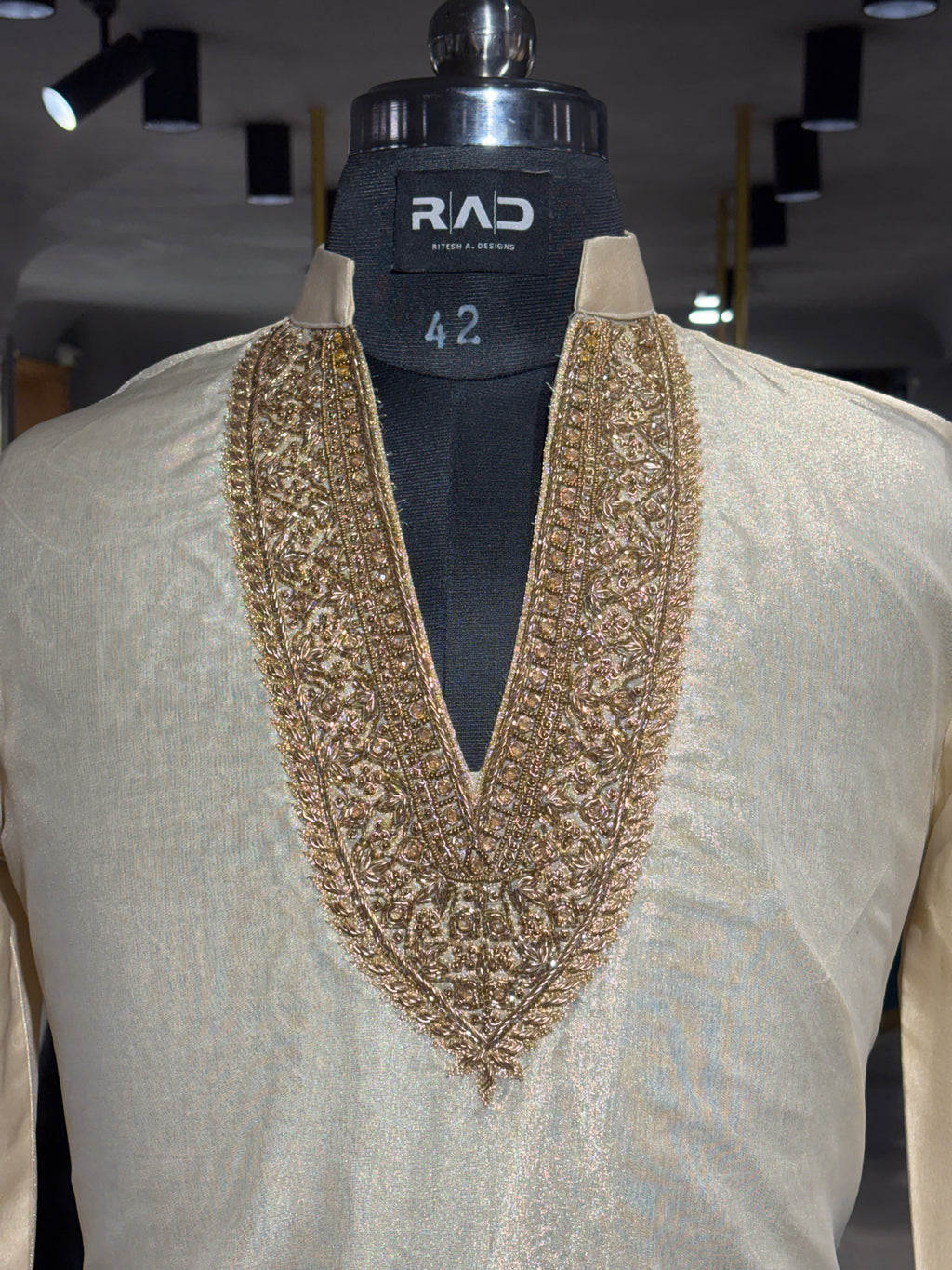 Light beige tissue Kurta