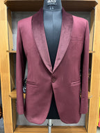 Bordeaux Royale Tuxedo Blazer
