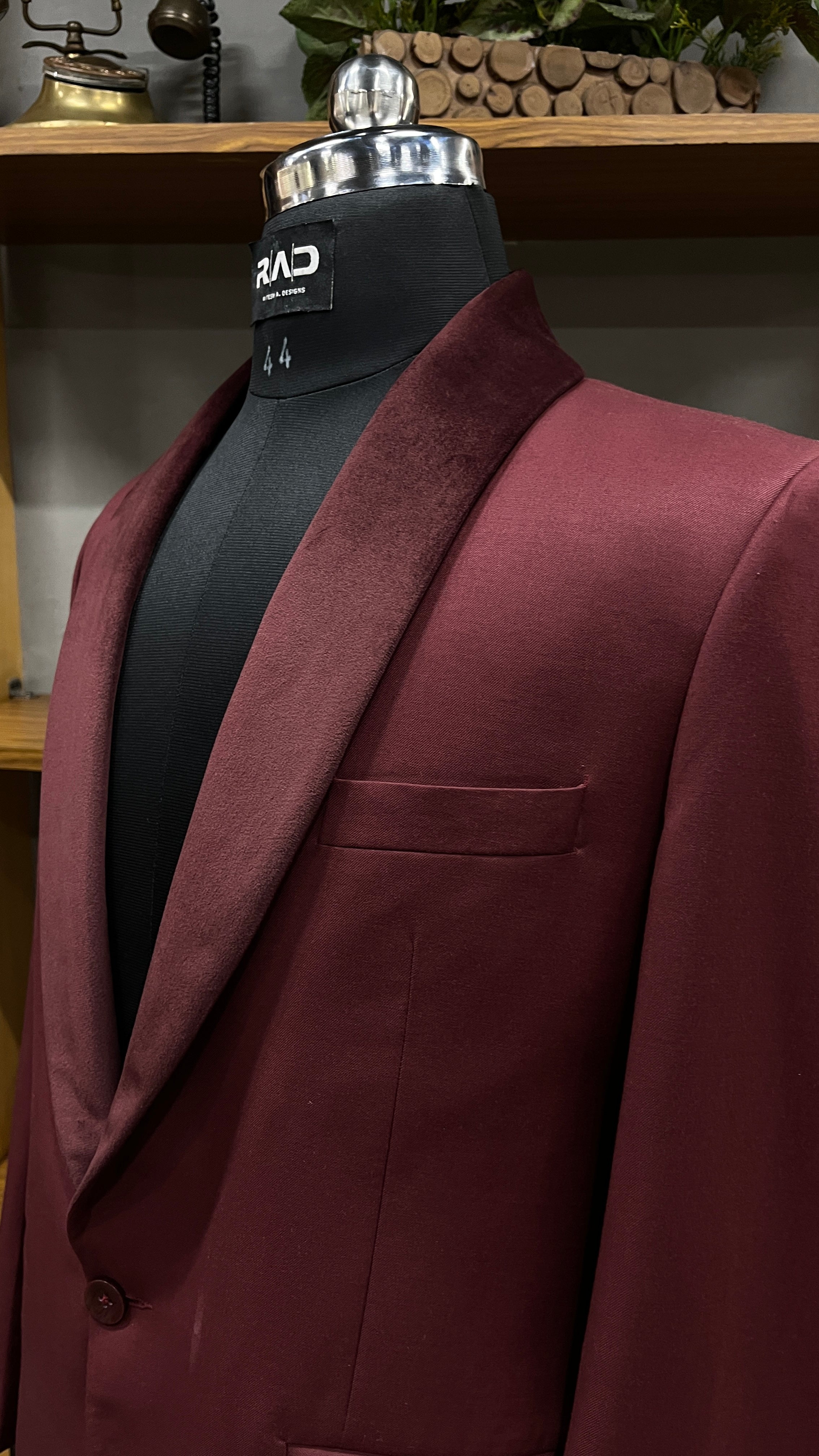 Bordeaux Royale Tuxedo Blazer