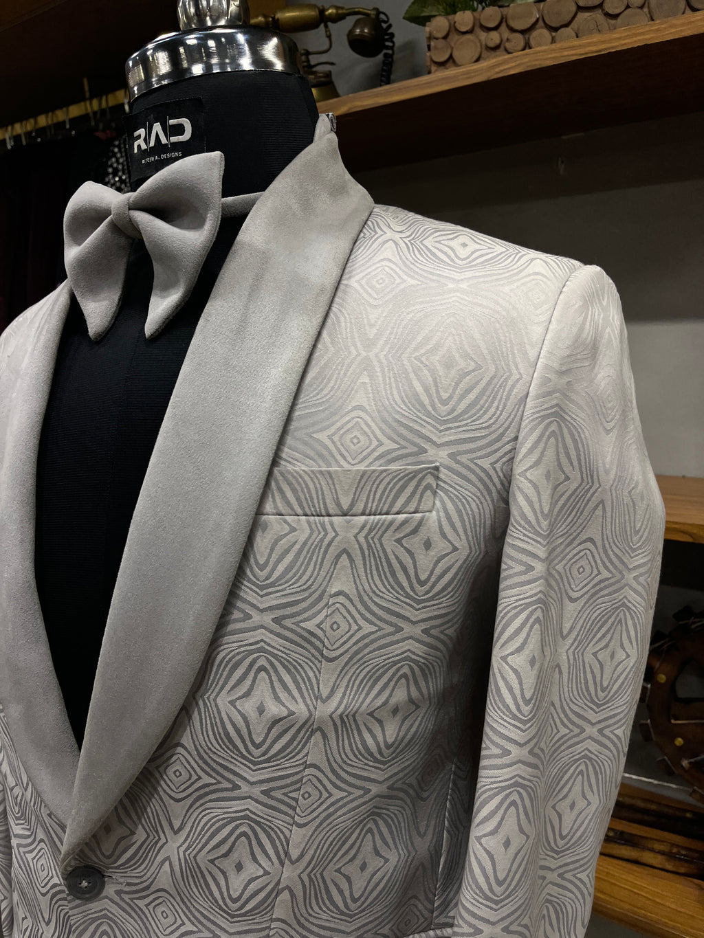 Silver Mirage Jacquard Tuxedo