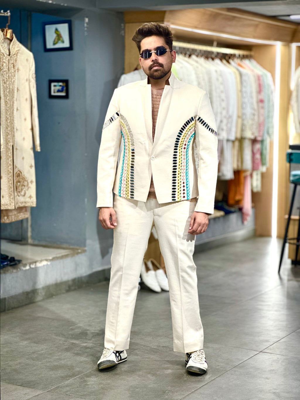 ALMOND MIRROR BLAZER SET