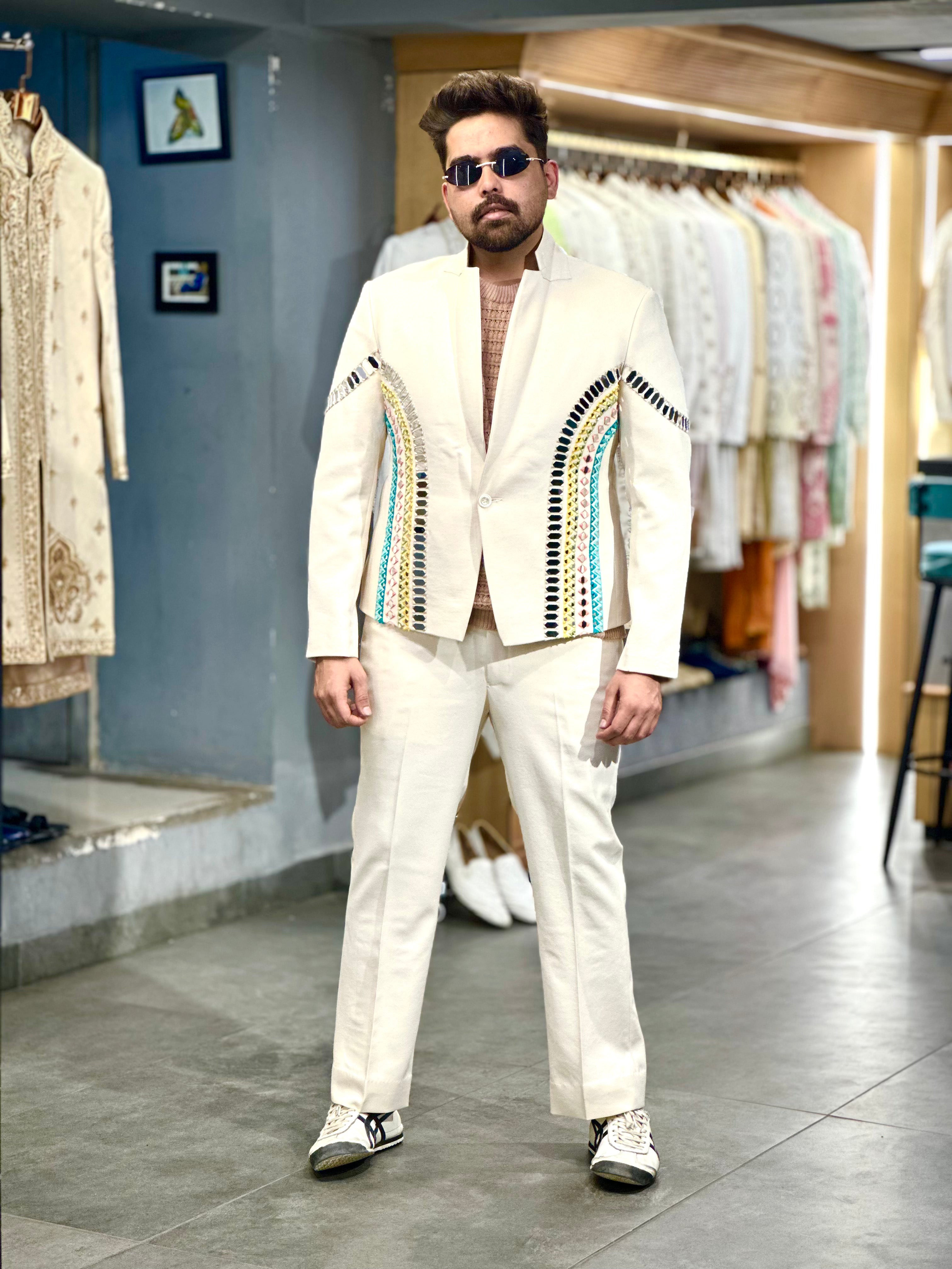 ALMOND MIRROR BLAZER SET