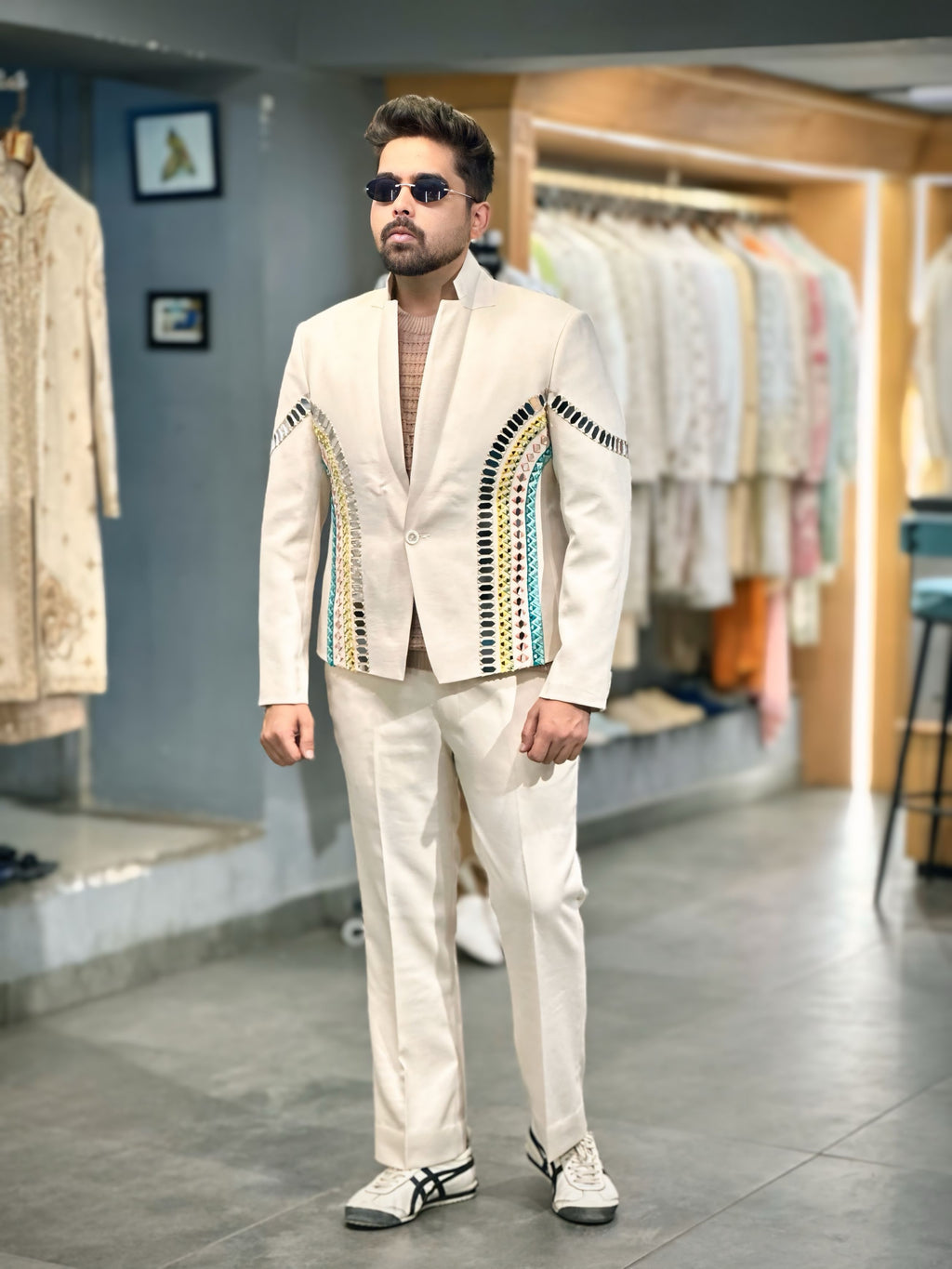 ALMOND MIRROR BLAZER SET