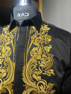 Black gold embroidery Shirt