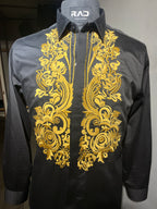 Black gold embroidery Shirt