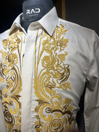 White Gold Embroidered Shirt
