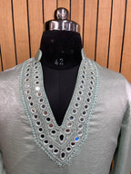Mint Aura Embroidered Kurta