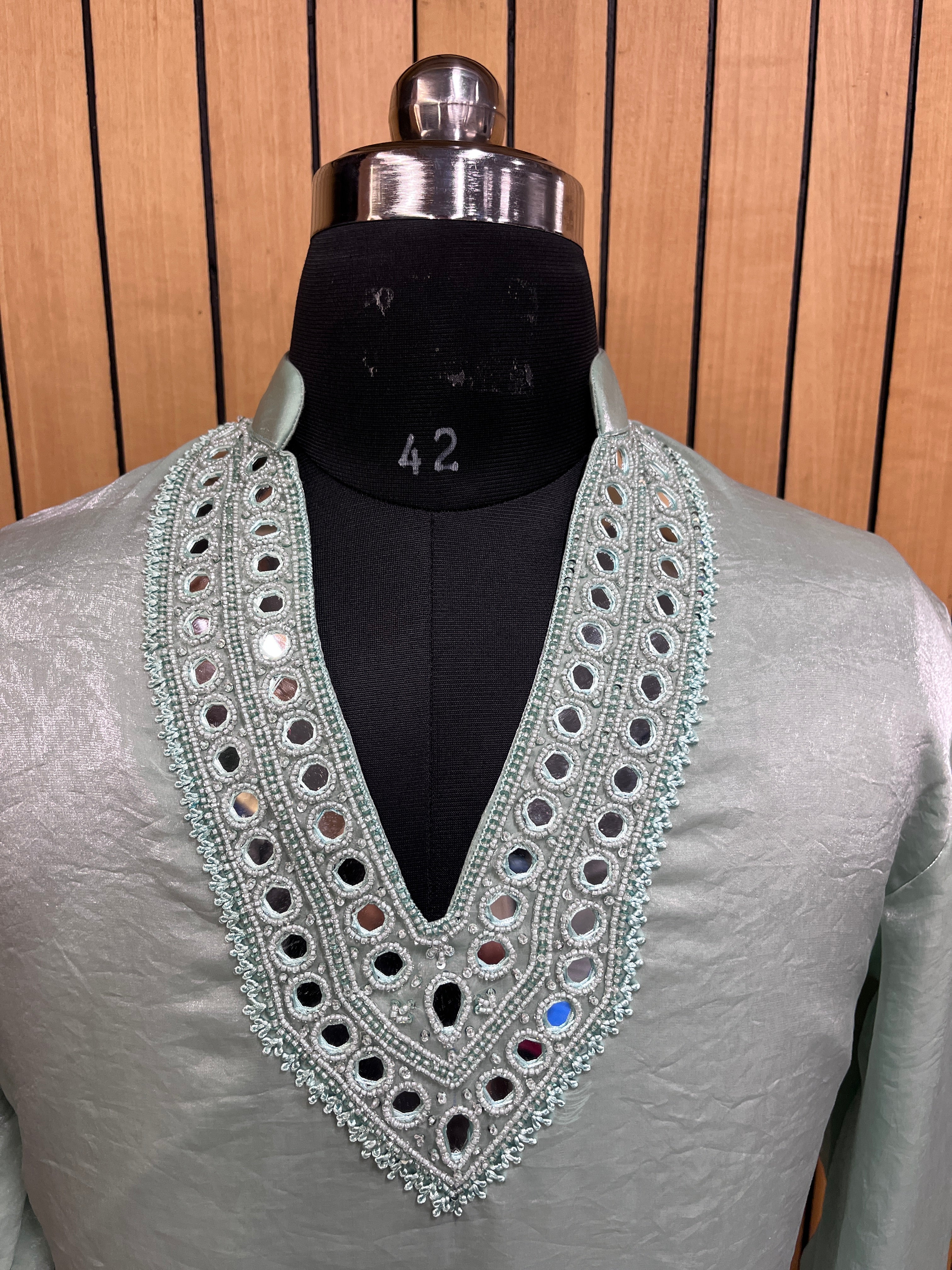 Mint Aura Embroidered Kurta