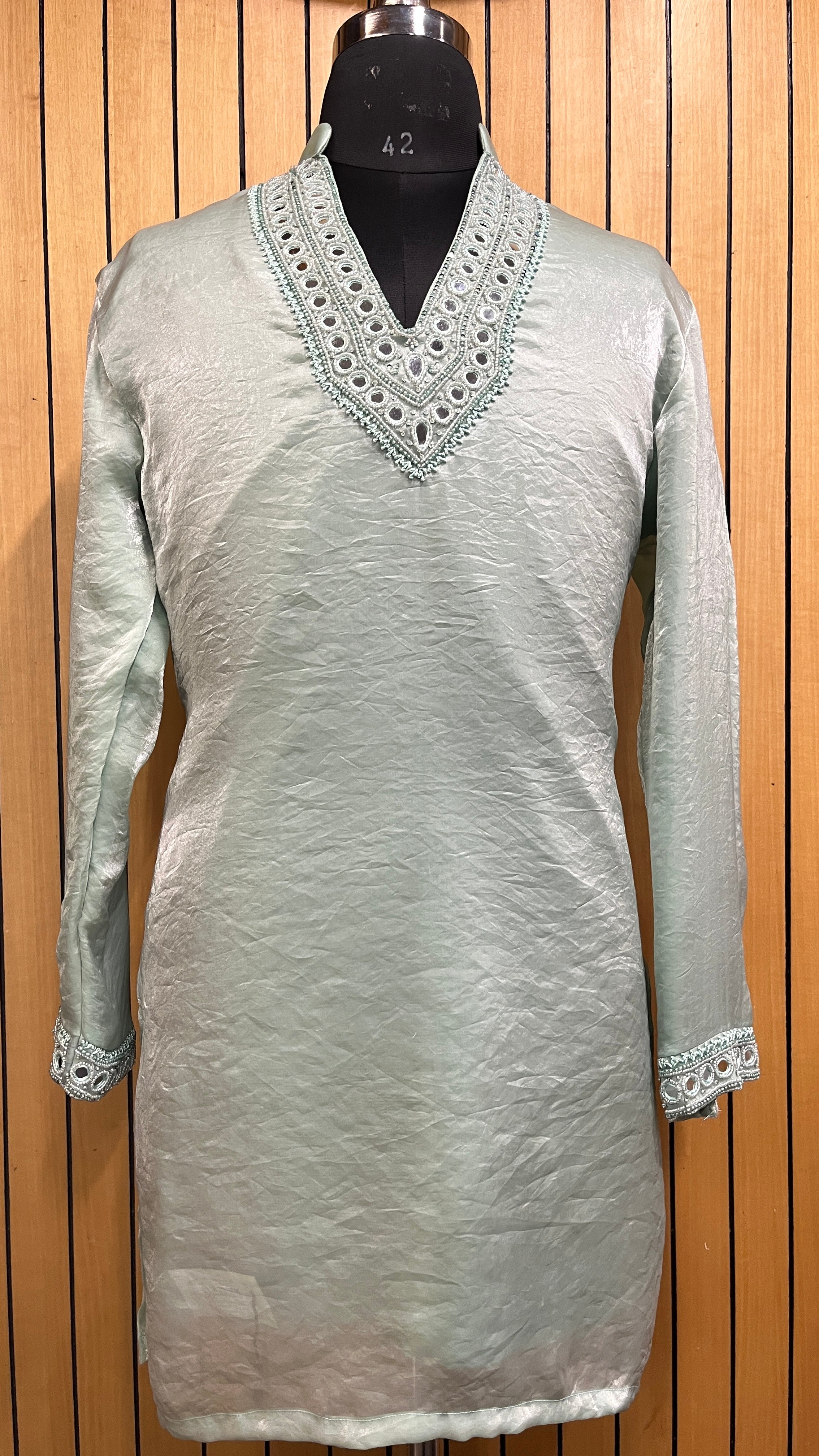 Mint Aura Embroidered Kurta