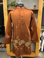 Copper Mayur Embroidered Kurta