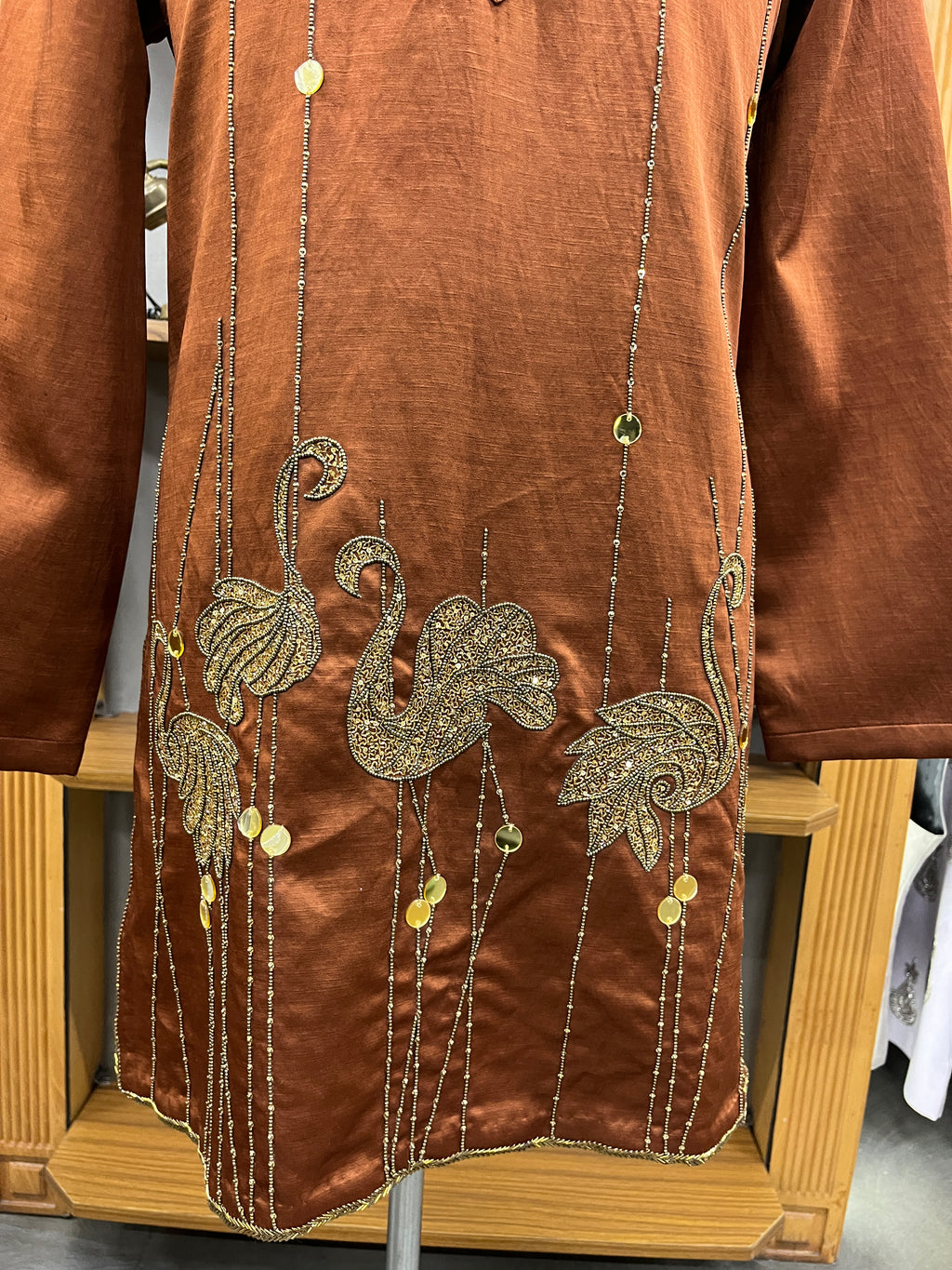 Copper Mayur Embroidered Kurta