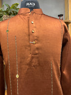 Copper Mayur Embroidered Kurta