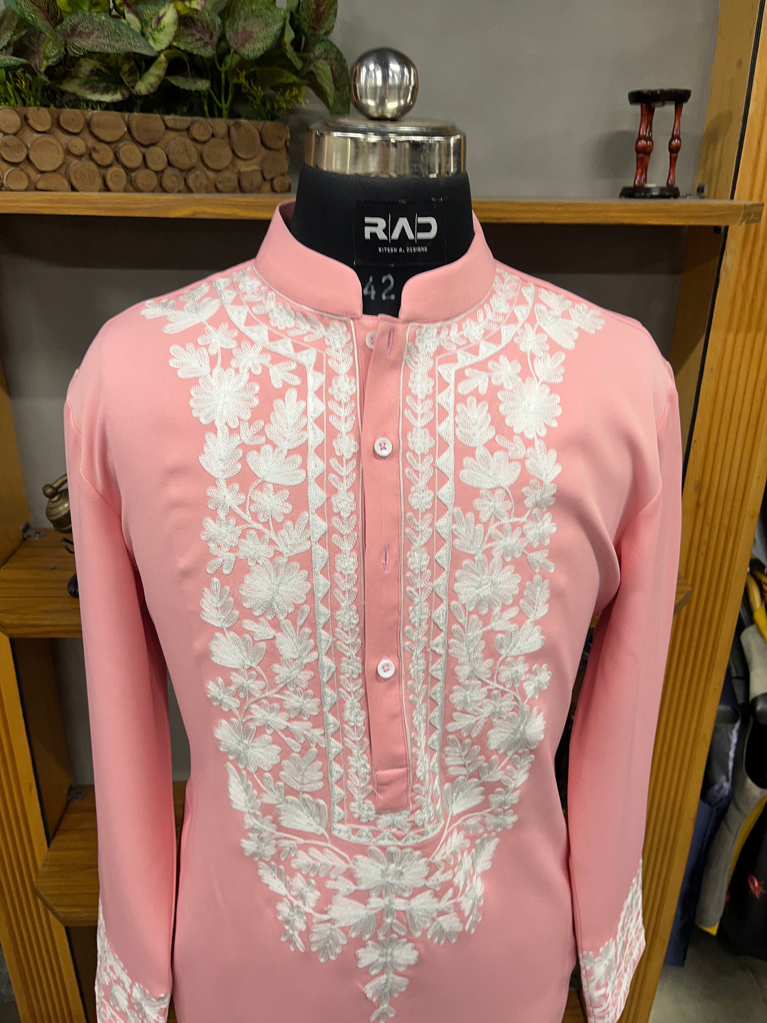 Pink Imperial Threadwork Kurta Set