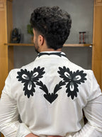 Black Embroidery White Shirt
