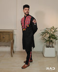 Samardh Garba Black Tassel Kurta Set.