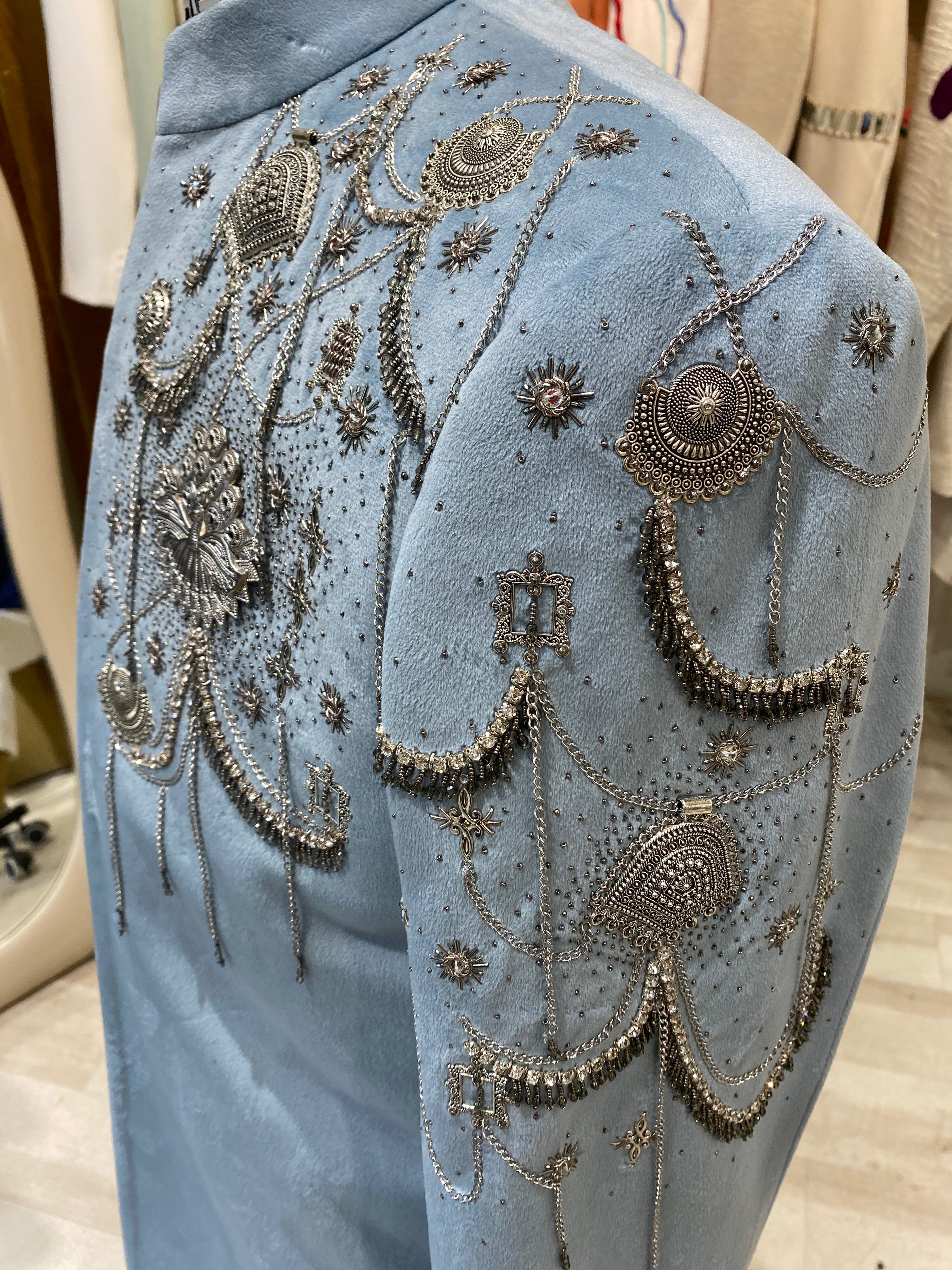 Silver Cascade Shrug Set