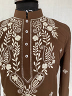 Cocoa Floral Kurta