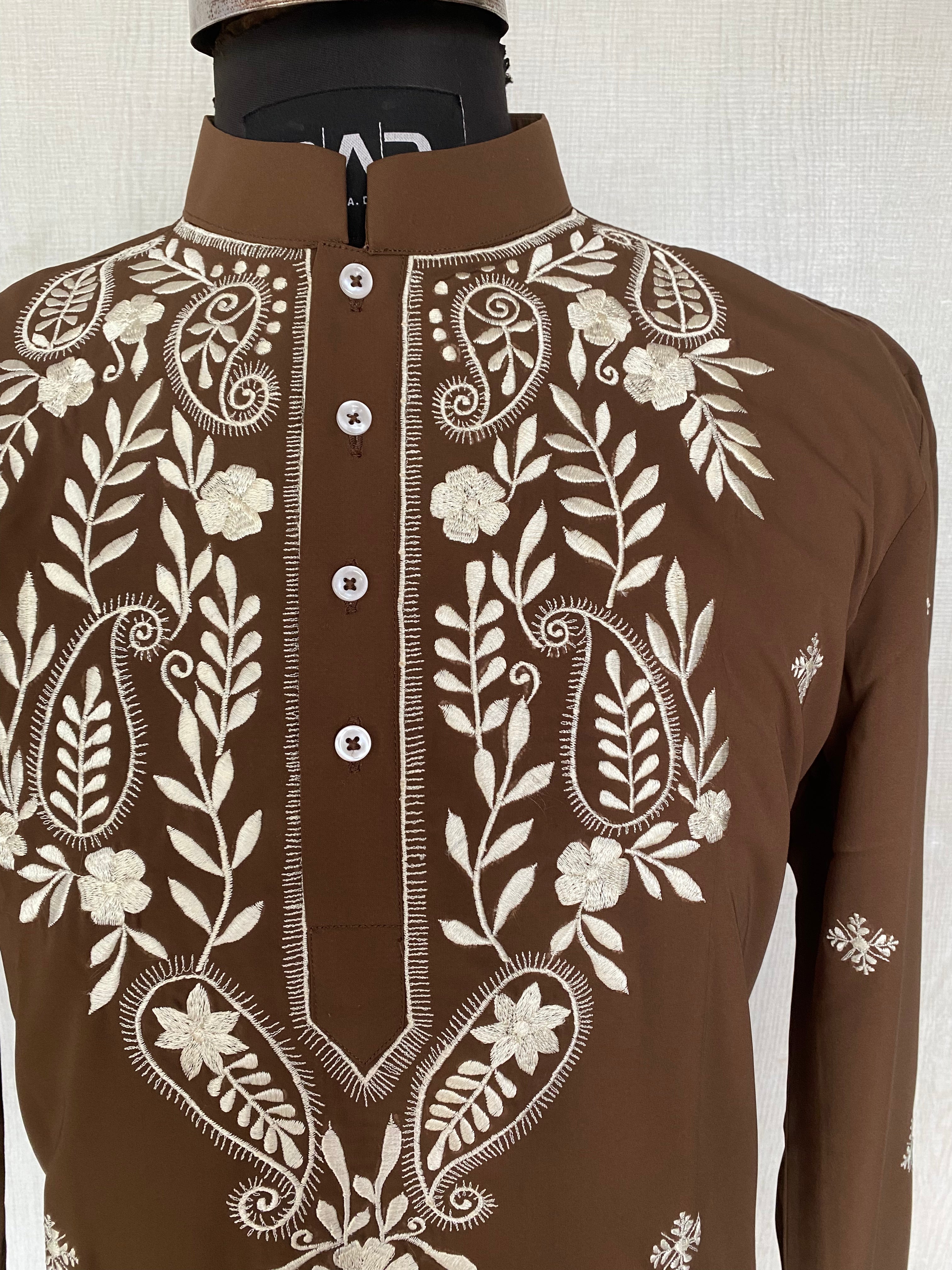 Cocoa Floral Kurta